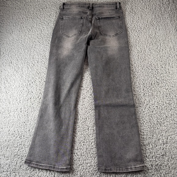 Tractr Button Me‎ Up Grey High Rise Stretch Distressed Crop Jeans Sz 6/28 NWT - Picture 5 of 13